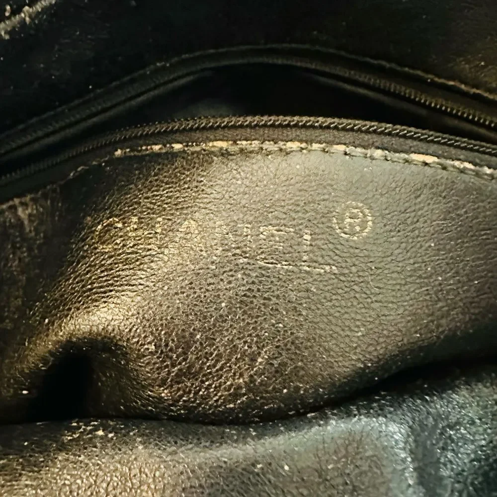 Chanel olive green leather crossbody bag with Tassel Accents